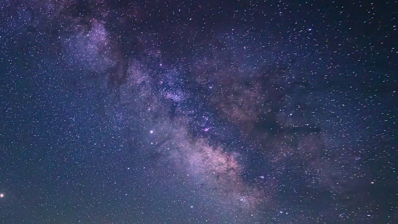 时间流逝:夜空中的银河系。视频素材