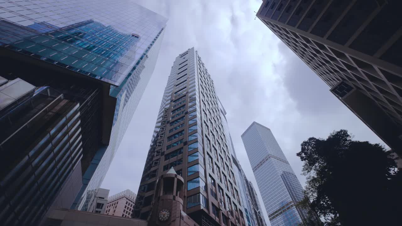 香港商业中心的高层建筑视频素材