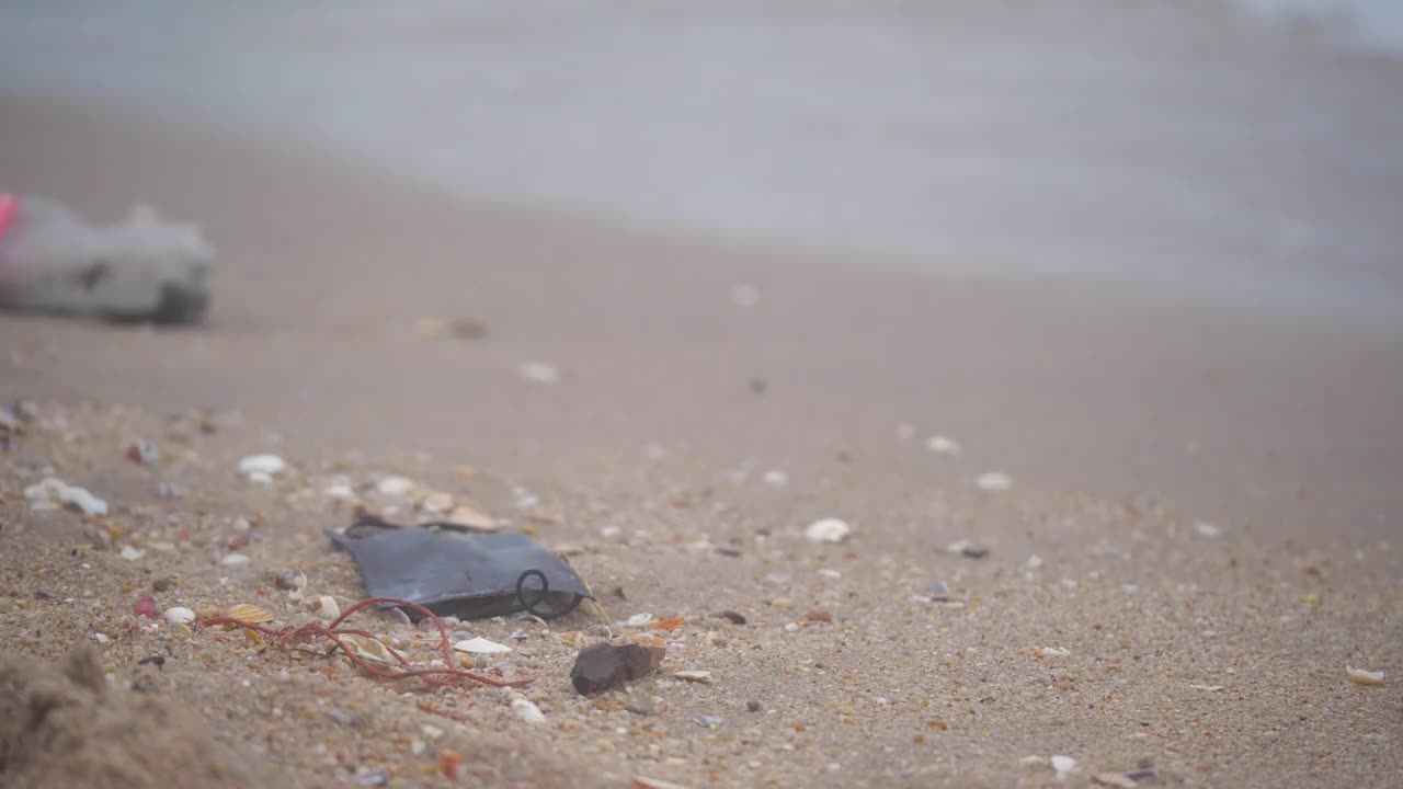 海滩上堆满了垃圾视频下载