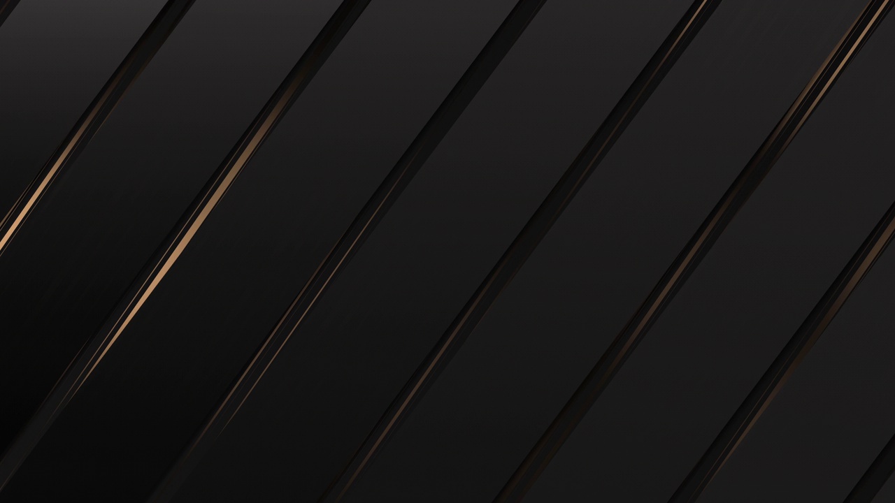 4k Abstract luxury black grey gradient backgrounds with diagonal golden metallic stripes.视频素材