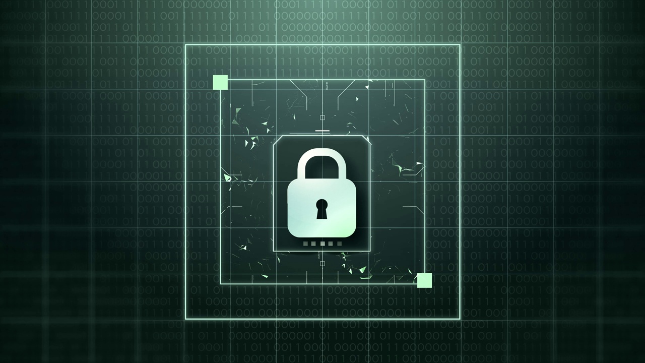 Security icon, Padlock icon, Cyber Security digital code technology background视频下载