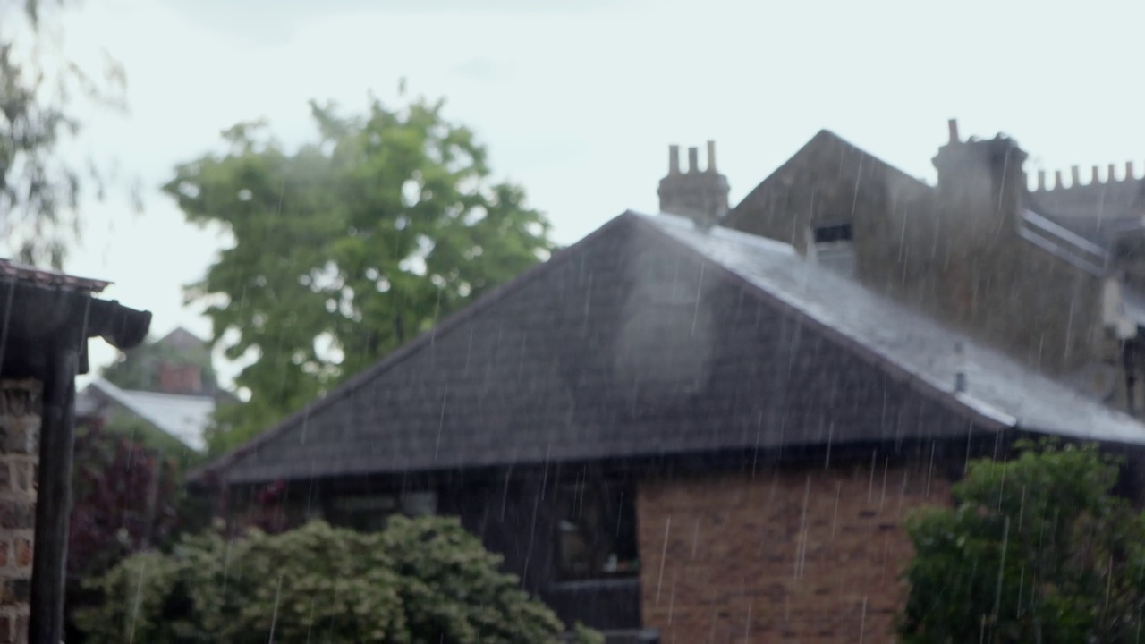 伦敦下雨天窗外的景色视频下载