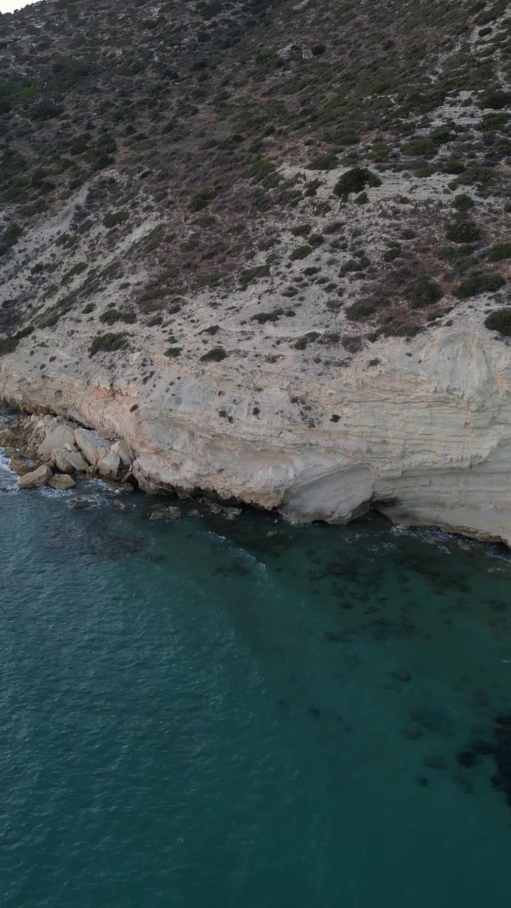 地中海海滨海滩日落航拍照片视频素材