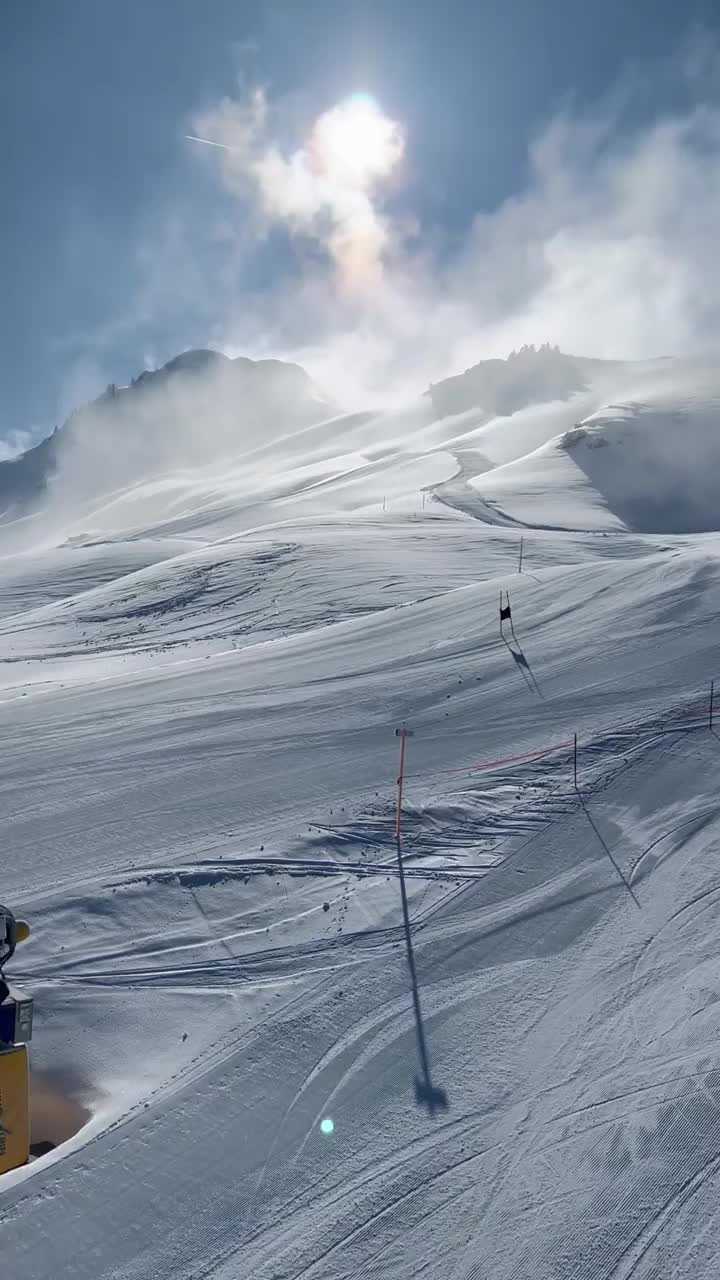 瑞士的达沃斯滑雪道。视频素材