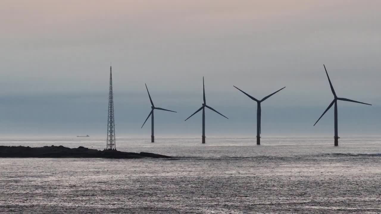 海上风电场视频素材