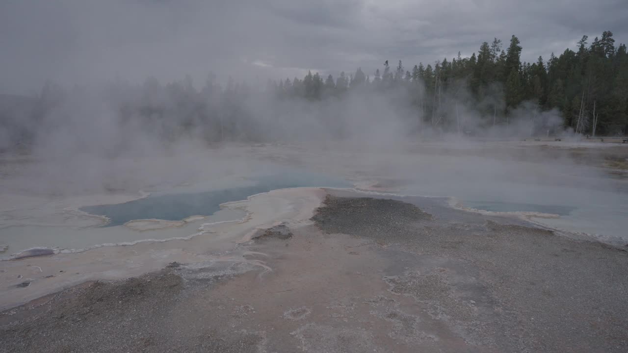 怀俄明州超级火山黄石国家公园上间歇泉盆地视频素材