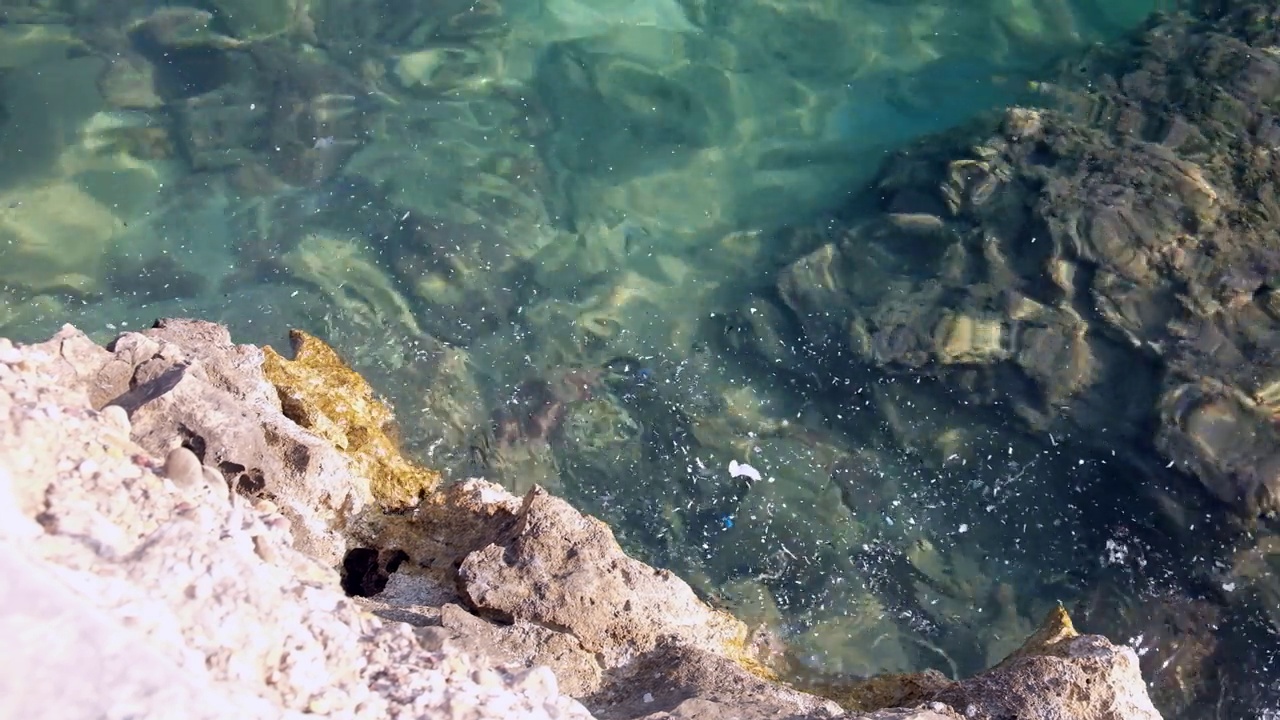 垃圾漂浮在海面上视频素材