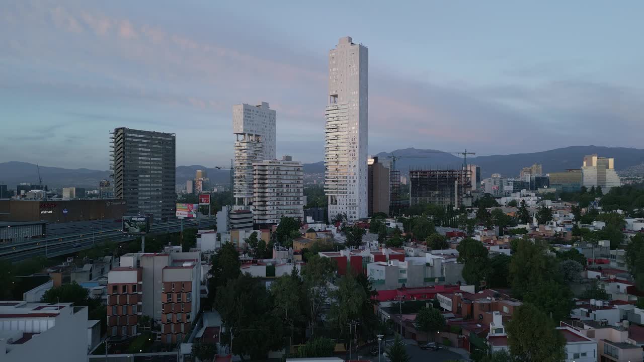 黎明时分的墨西哥城市景视频素材