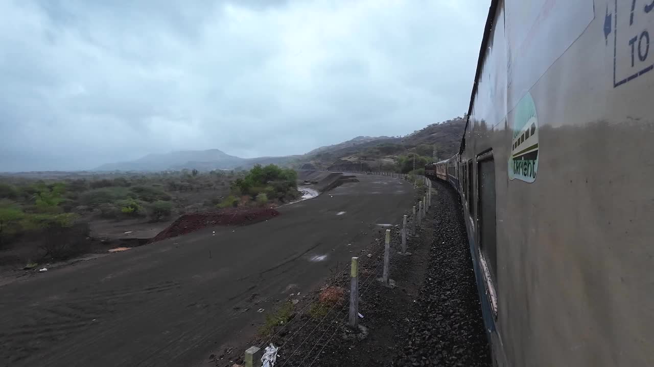 季风期间火车旅行印度视频素材