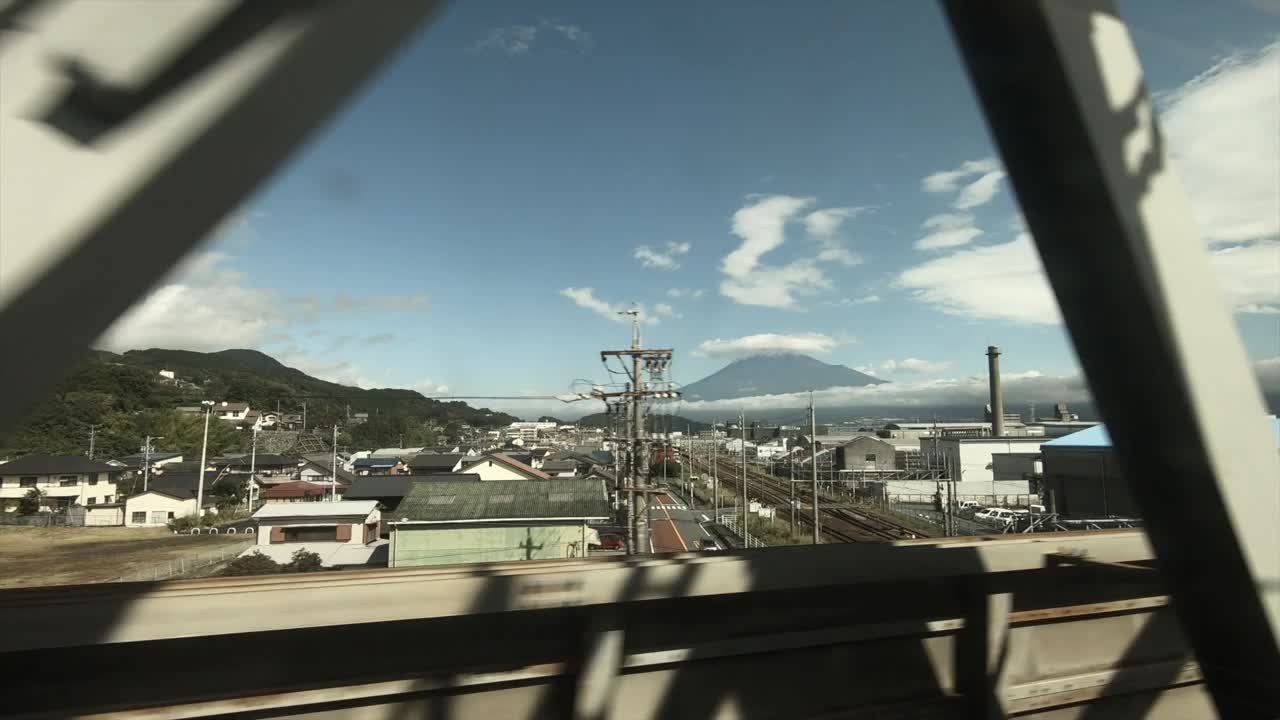 从日本东京的新干线上俯瞰富士山视频素材