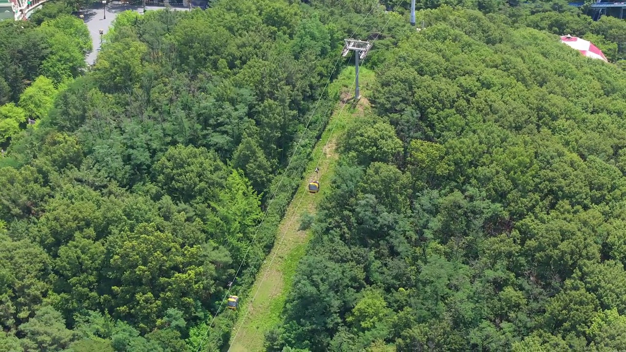 Duryu Park, Duryu Mountain，大邱Eworld，游乐园和缆车/大邱达西区，韩国视频素材