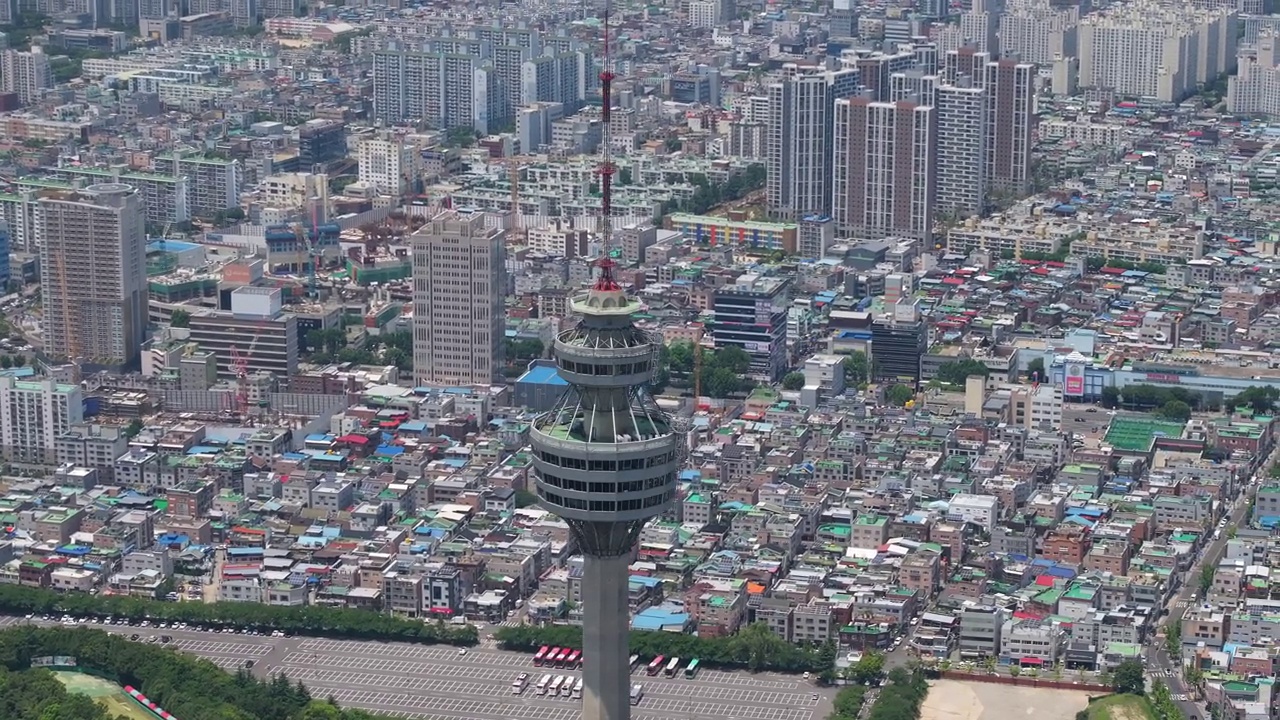 韩国大邱达西区Duryu Park、Duryu Mountain、大邱Eworld、83Tower等市中心视频素材