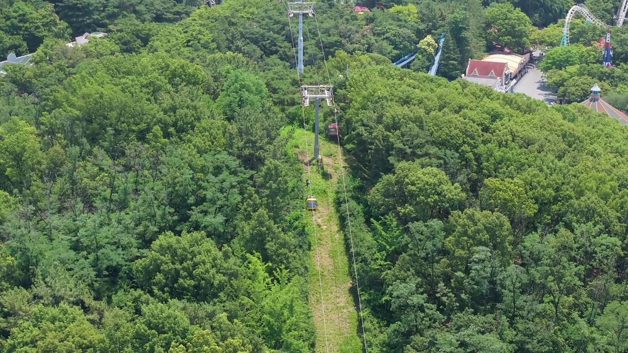 Duryu Park, Duryu Mountain，大邱Eworld，游乐园和缆车/大邱达西区，韩国视频素材