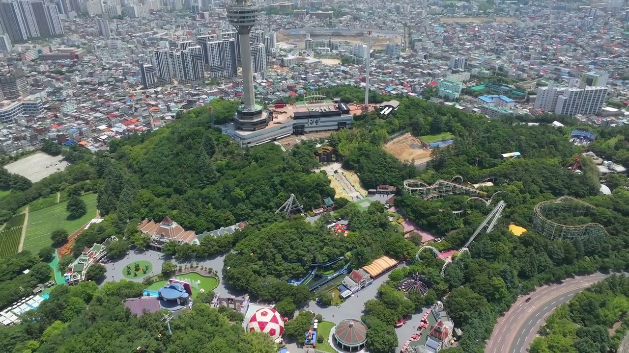 韩国大邱达西区Duryu Park、Duryu Mountain、大邱Eworld、83Tower等市中心视频素材