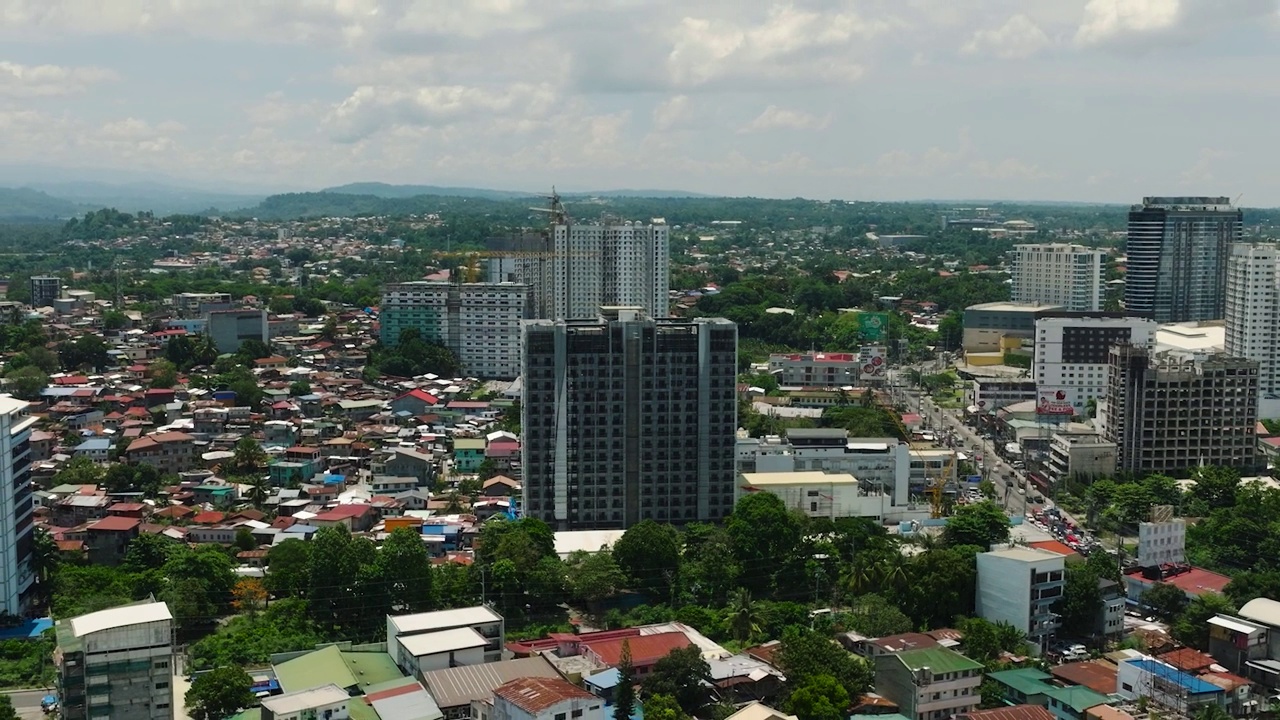 现代达沃市的俯视图景观。视频素材