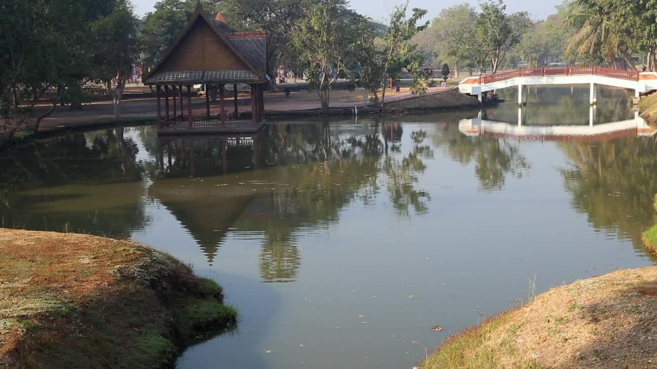 泰国，大城府-大城府历史古城的景色视频素材