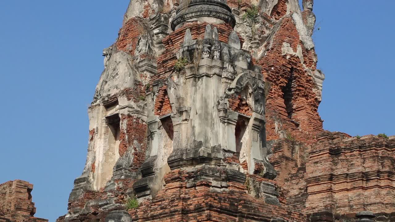 泰国，大城府历史古城-佛门寺景观视频素材