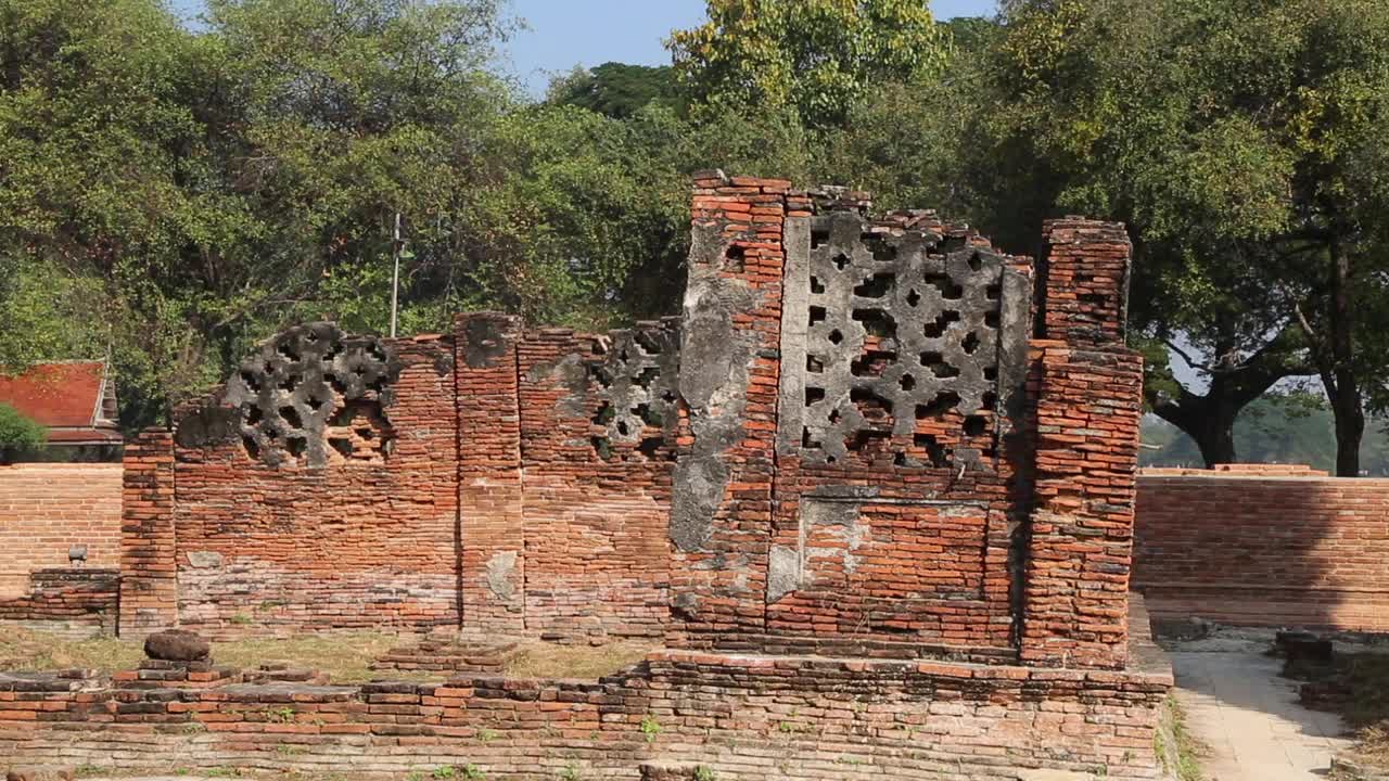 泰国，大城府历史名城- Phra Si Sanphet寺景观视频素材