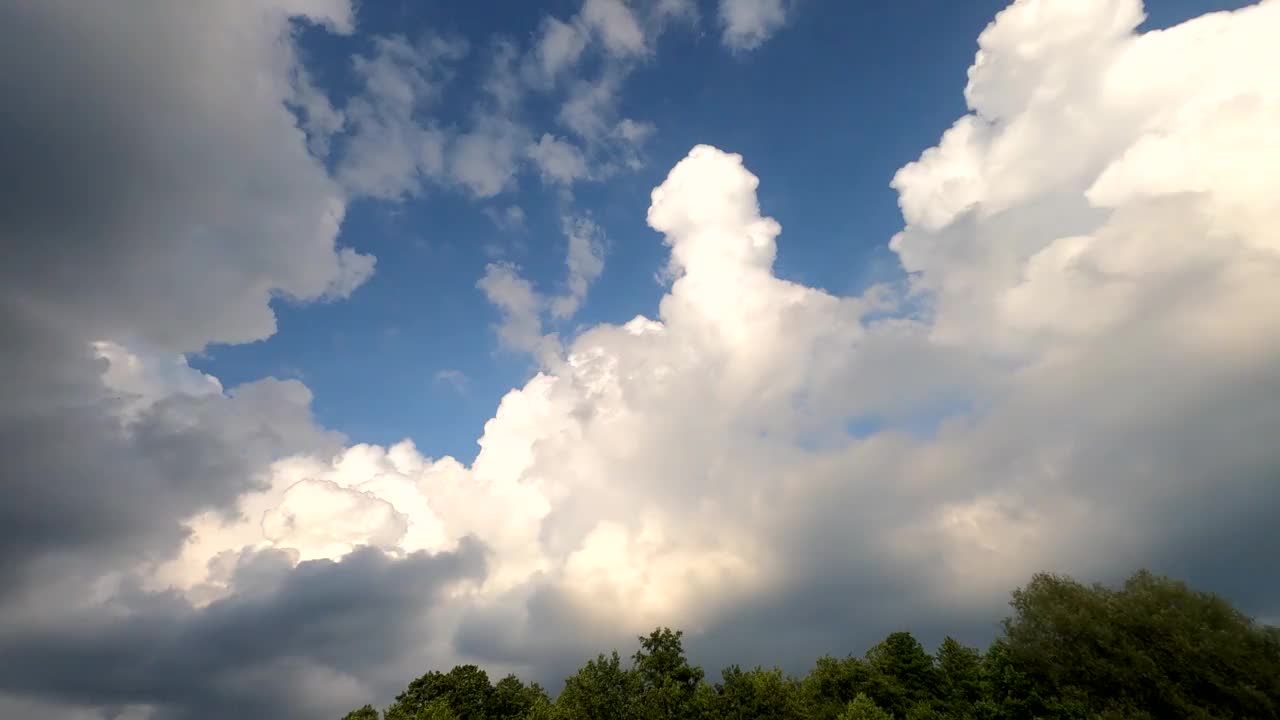 时间流逝的风暴云在夏日的天空视频素材