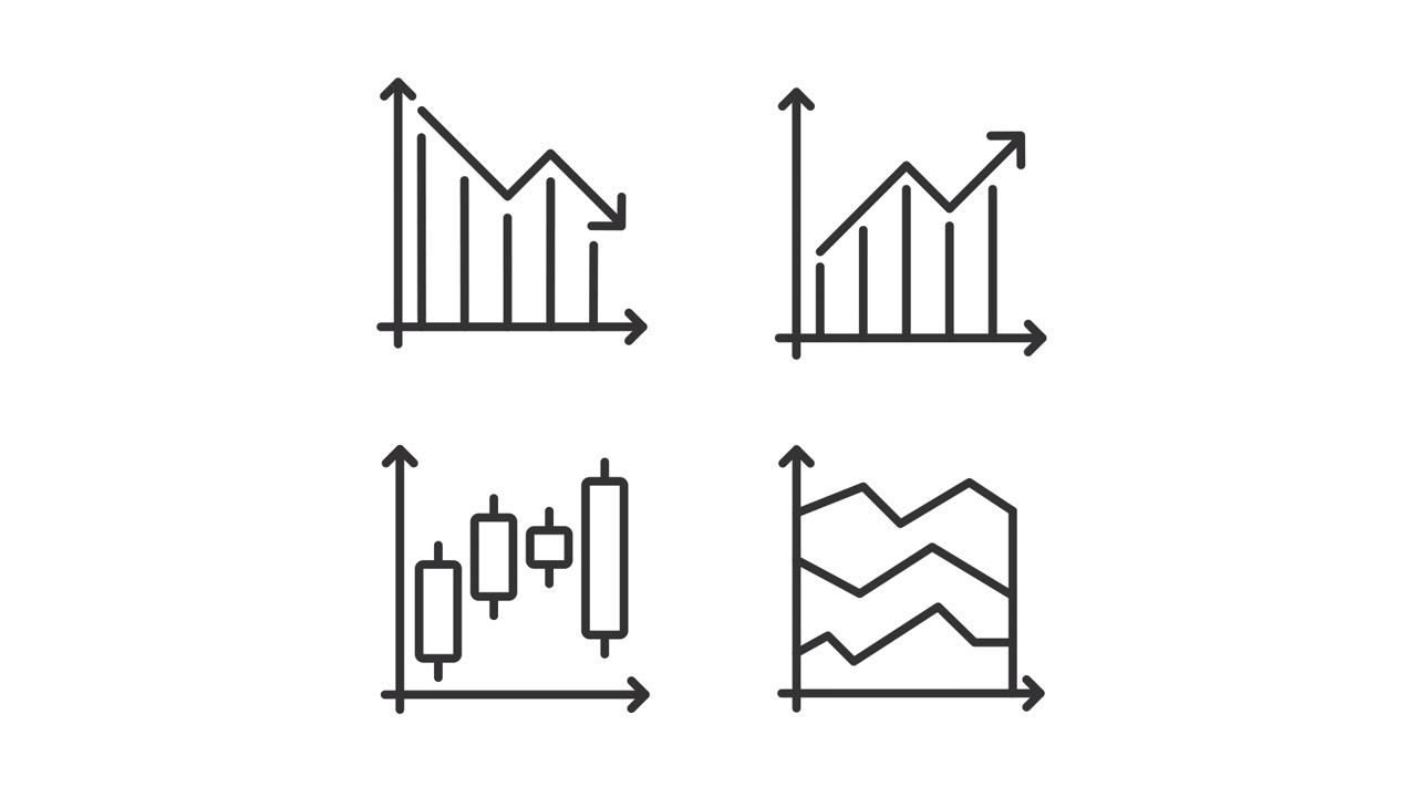动画投资图表线图标视频素材