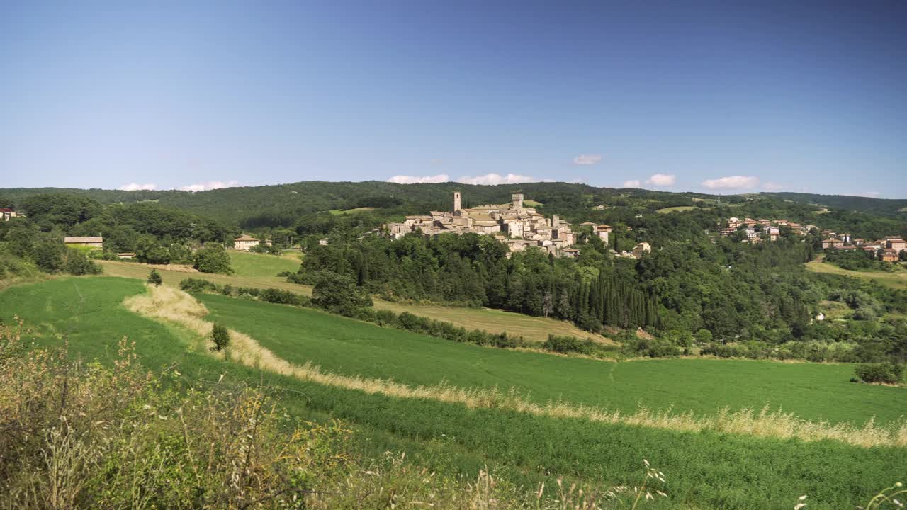 San Casciano dei Bagni村的景色视频素材