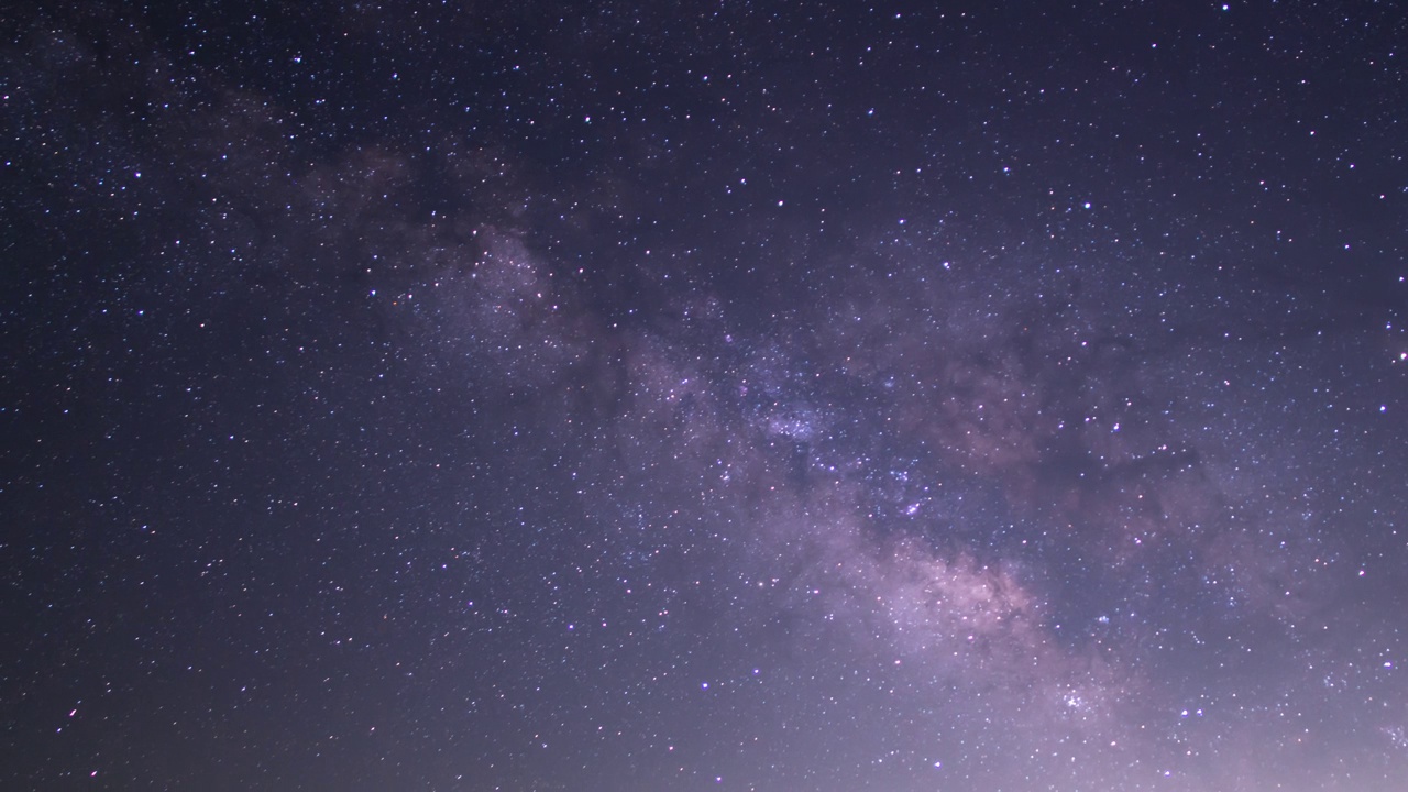 六月的Bootid流星雨和银河南部峡谷上空的紫色时间流逝视频素材