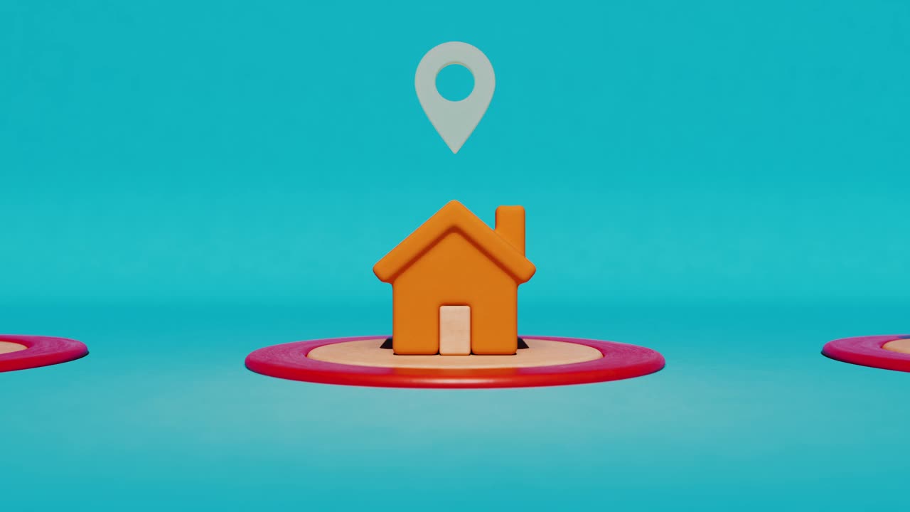 Home and Location标识正在移动。(LOOPABLE)视频素材