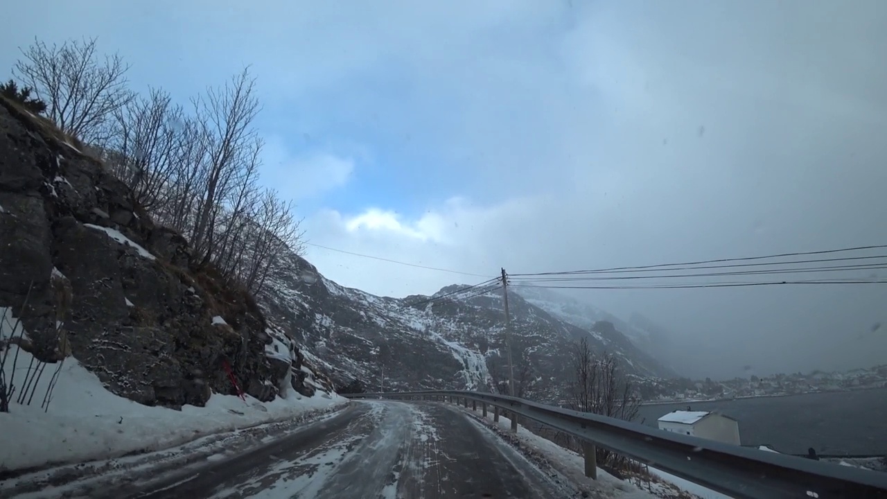 罗浮敦群岛沿路的风景。视频素材