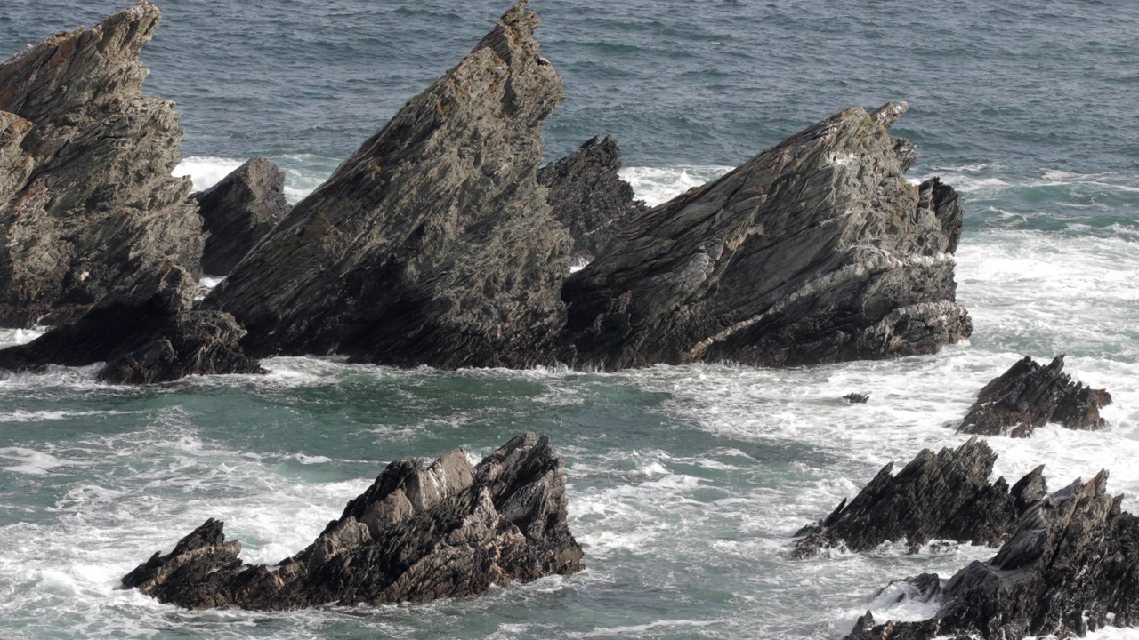 加利西亚崖海海洋野生环境自然洛依巴视频素材