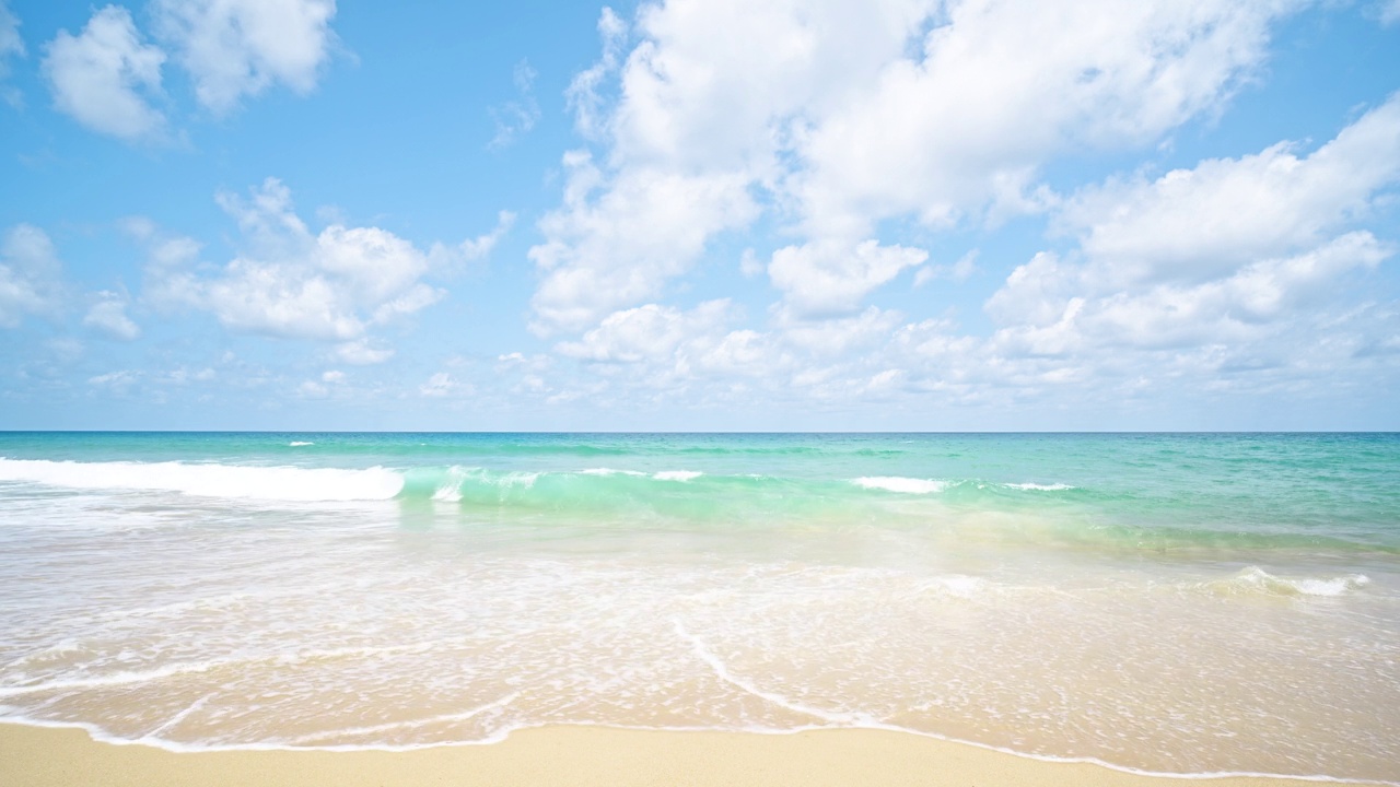 景观夏季海滩海空间区。海景海洋地平线。本空间视频素材