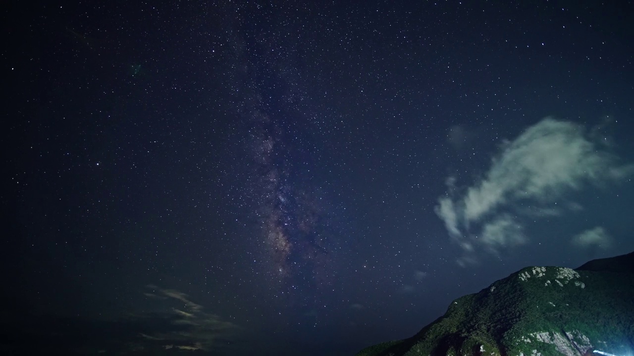 红岛的自然风光和夜空中的银河/韩国全罗南道新安郡视频素材