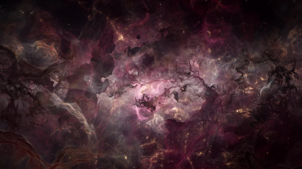 深天空间中带有星际星云气体云的星系星团视频素材