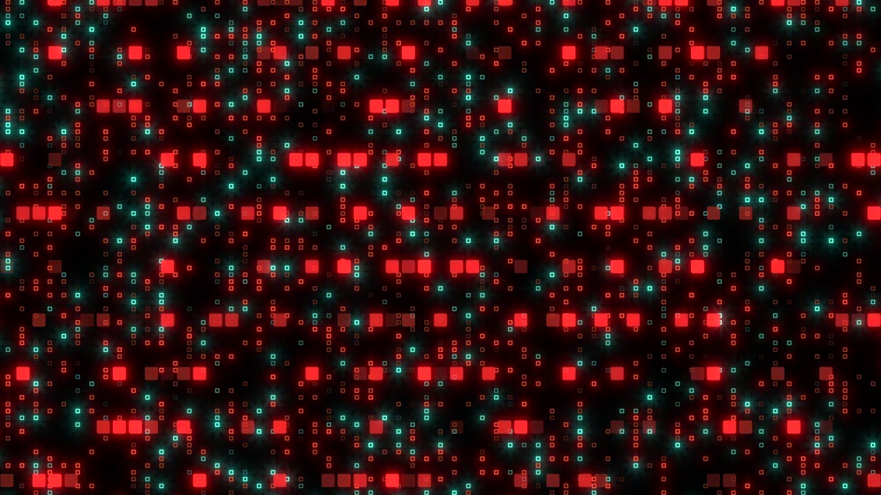 电脑屏幕上的彩虹数字点图案视频素材