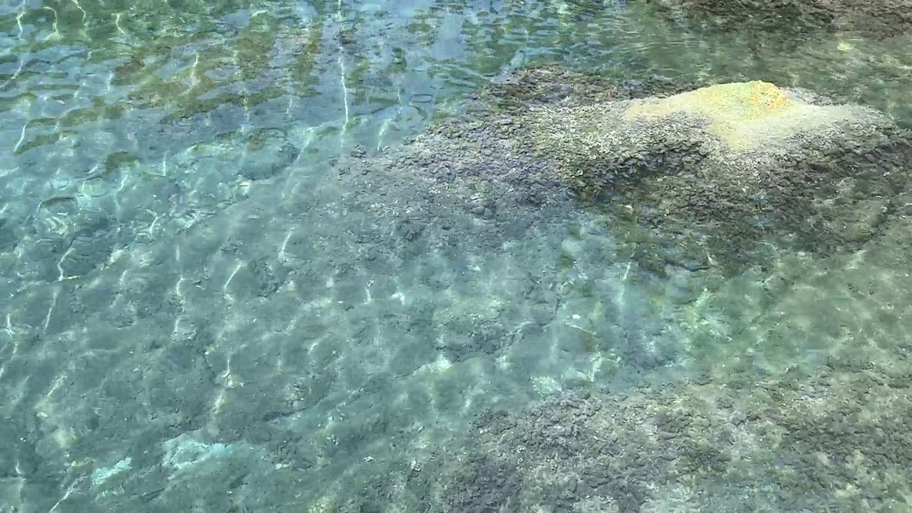 海水蓝绿色，表面晶莹剔透。视频素材