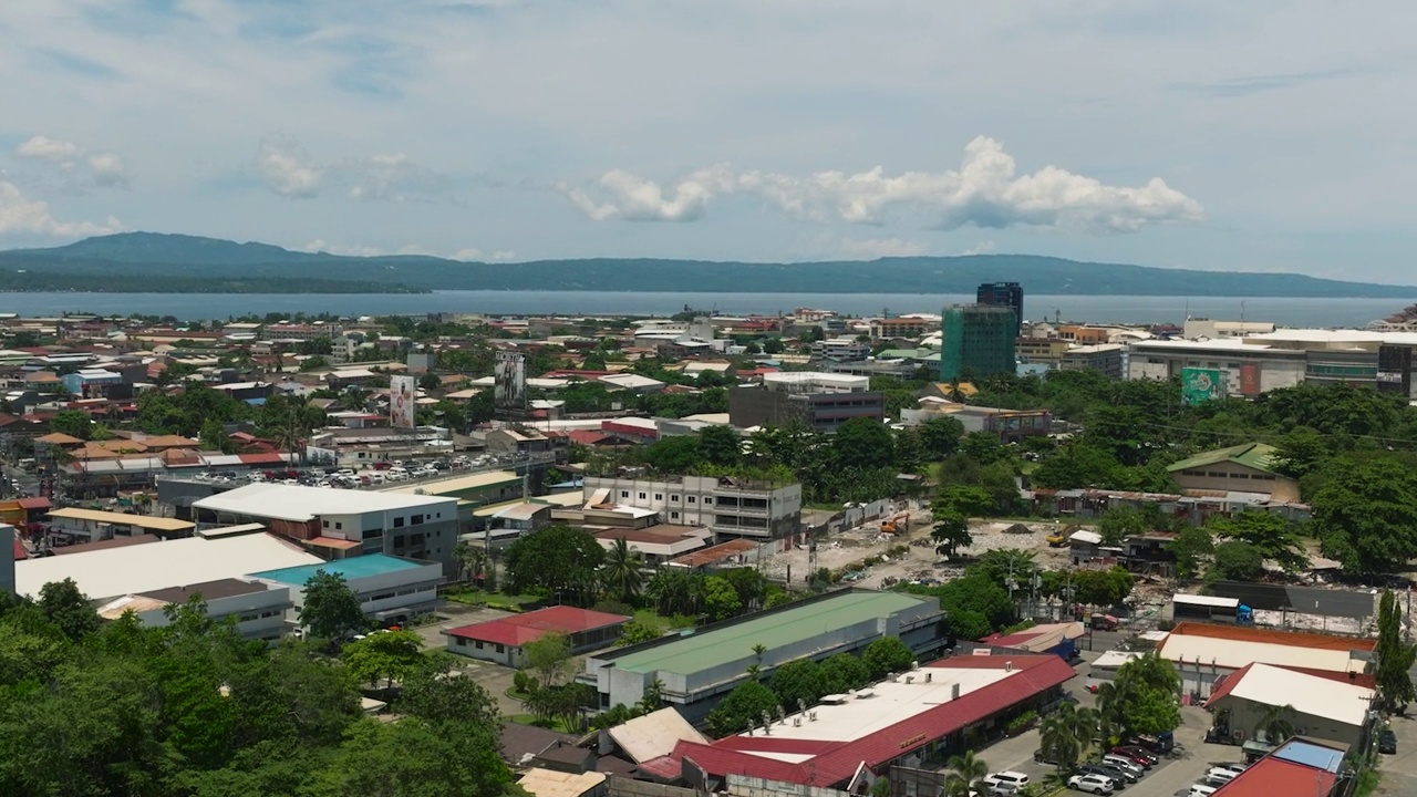 达沃市鸟瞰图。菲律宾。视频素材