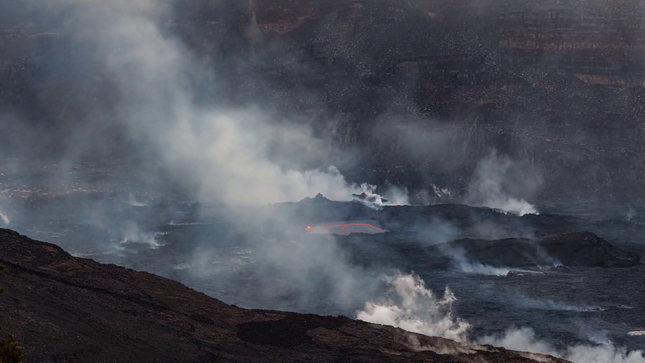 夏威夷基拉韦厄火山的时间流逝视频素材