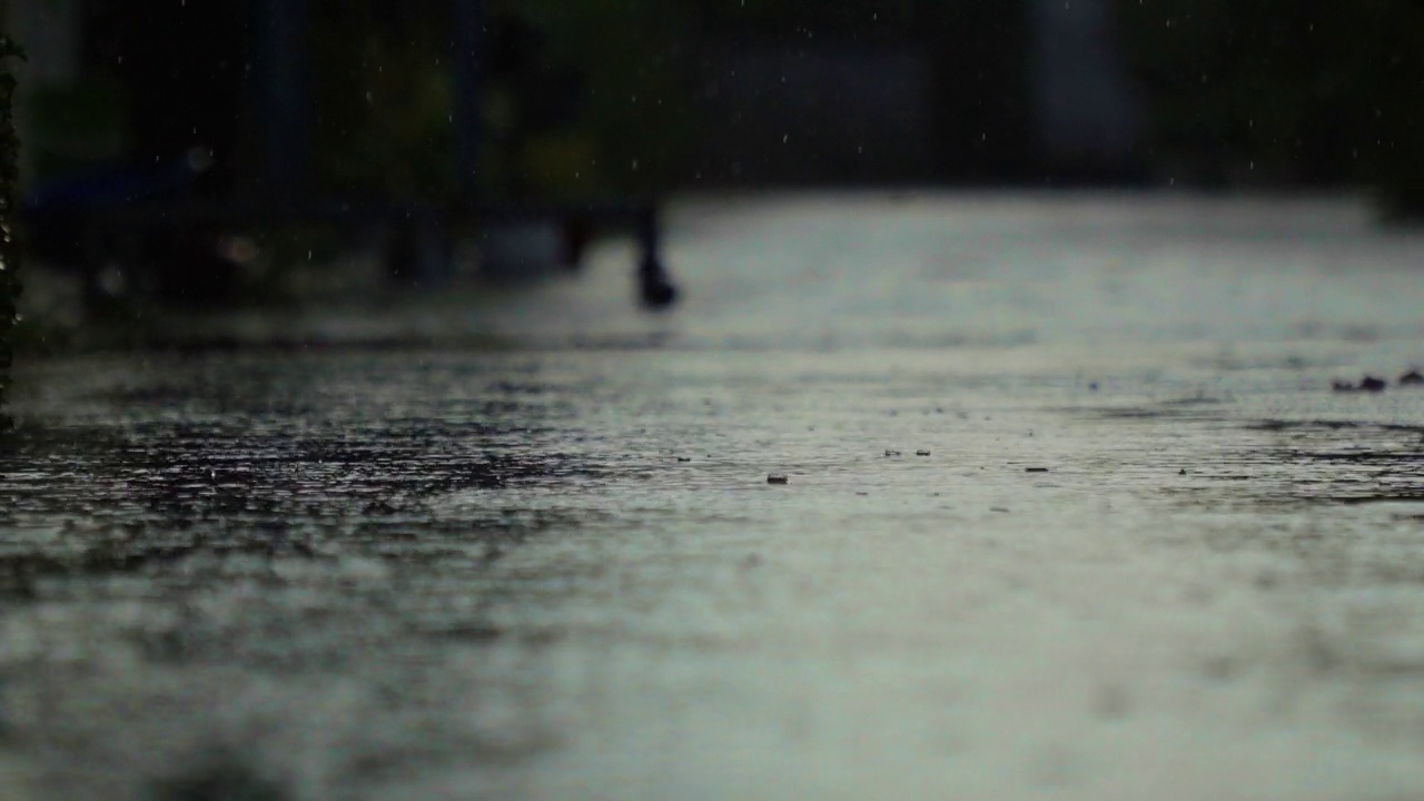 地板上有4k的雨水视频素材