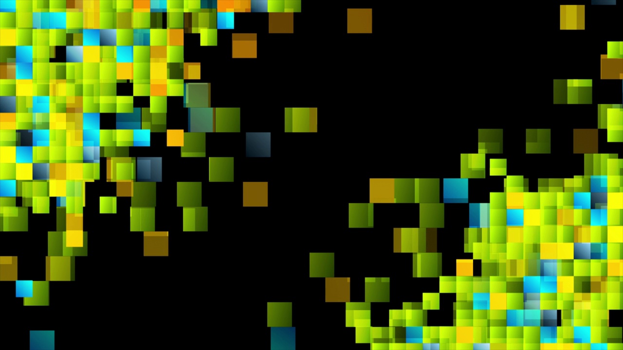 几何技术抽象运动背景与小彩色方块视频素材