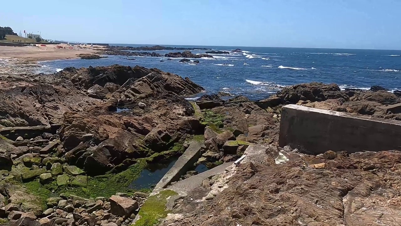 Matosinhos海滩，海滨，沙滩，夏天视频素材