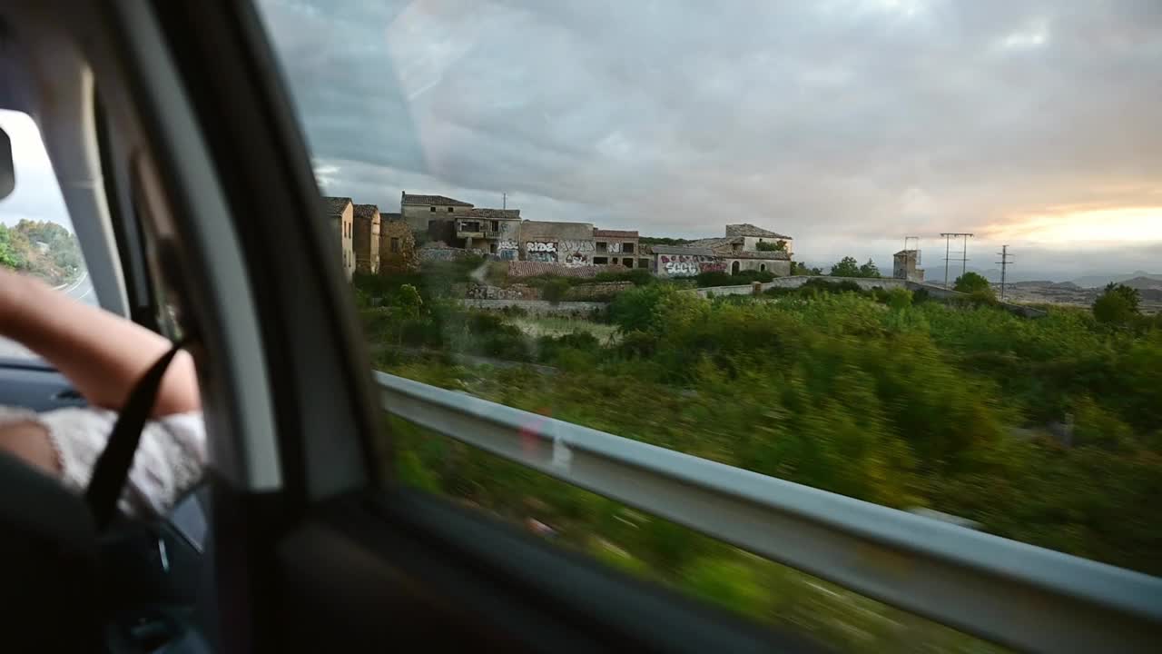 从车上看到的美丽风景视频素材