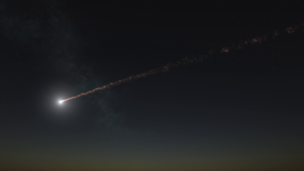 流星在夜晚从天而降视频素材