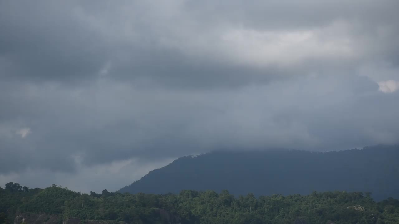 山的景观和天空背景与阴天视频素材