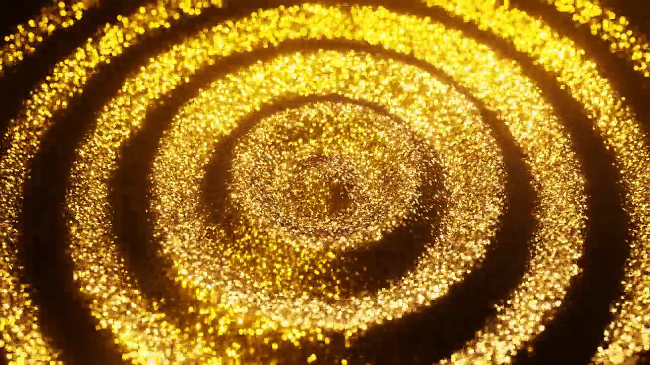 闪闪发光的金色颗粒流波背景3D渲染视频下载