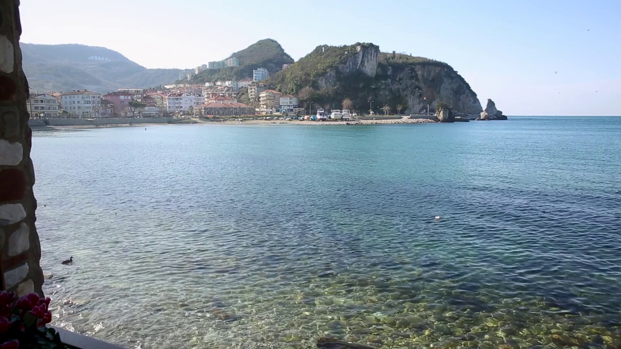 露台上的海景。视频下载