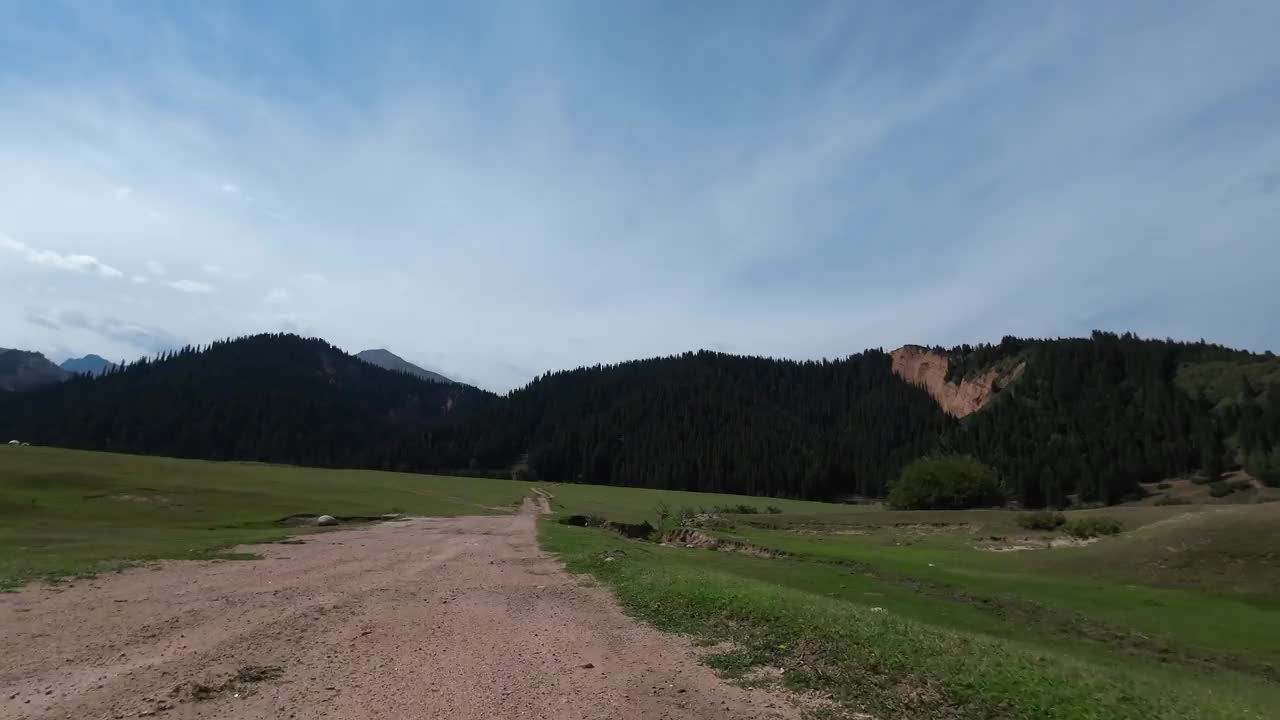 开车穿过山林。汽车的观点视频素材