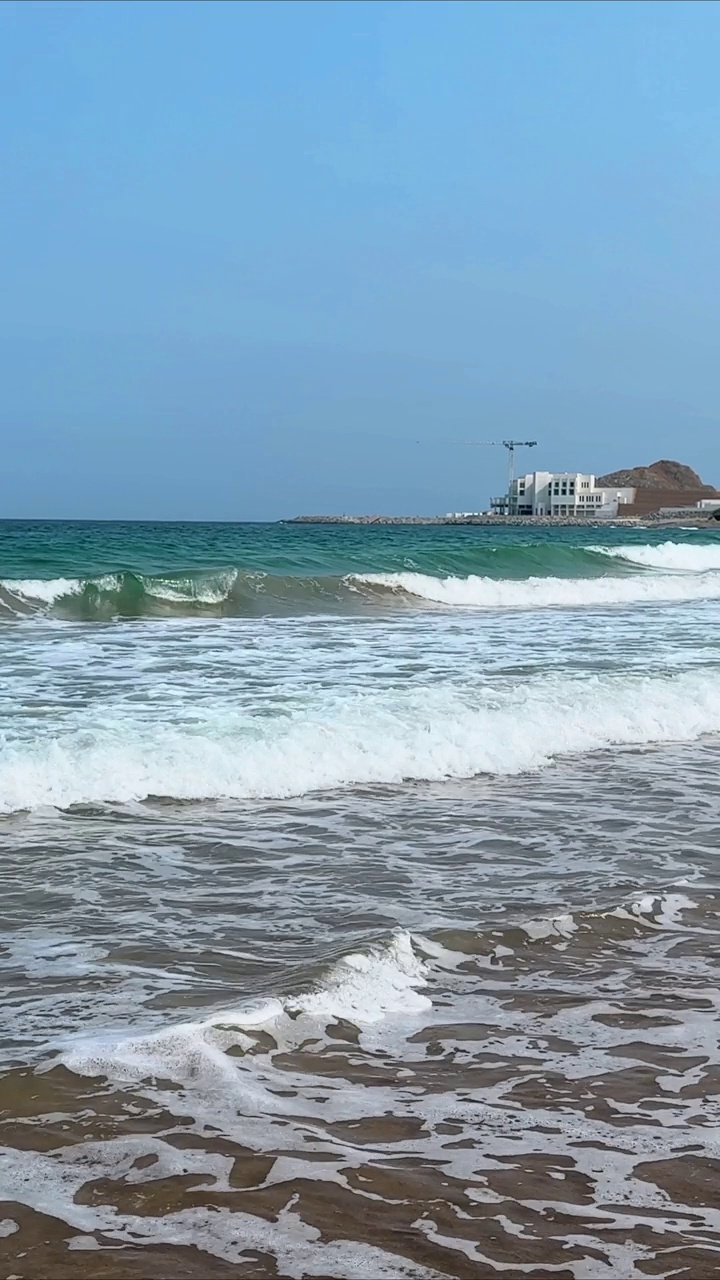 浩法坎海景，海波视频素材