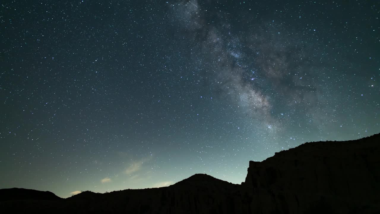 英仙座流星雨和银河系24毫米东南天空峡谷延时视频素材