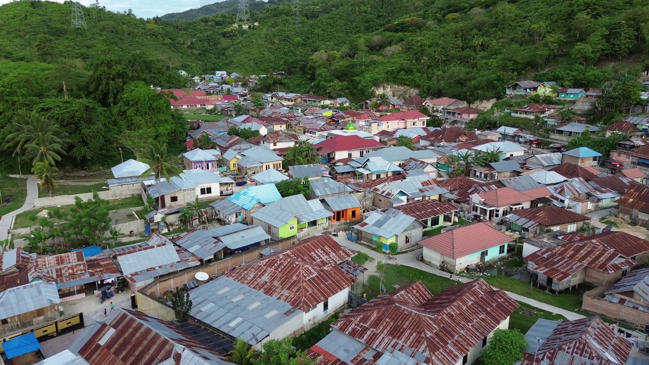 房屋鸟瞰图。人口密集的居住区鸟瞰图视频素材