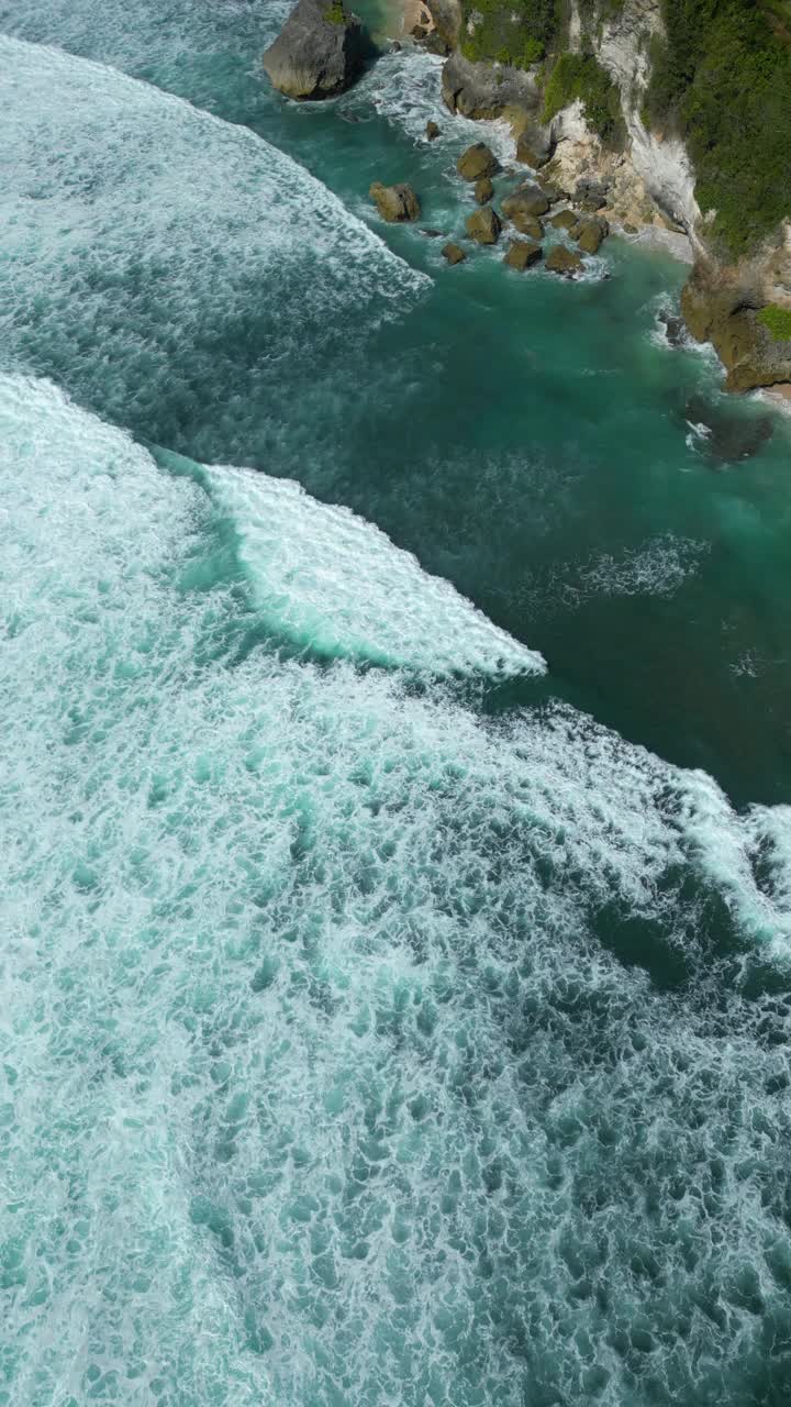 海浪模式背景鸟瞰图视频素材