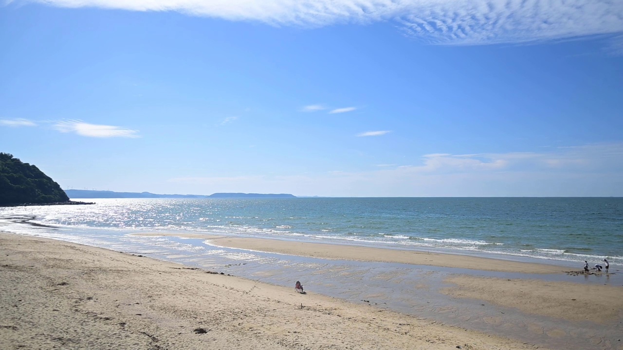 夏日的海滨风光和海浪声视频素材